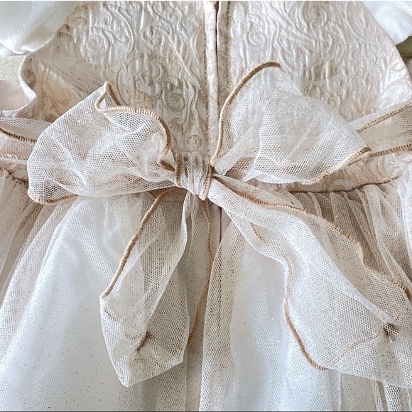 RARE Edition Candlelight Dress Gold Metallic Jacquard Bodice Sparkle Mesh Skirt - Picture 4 of 4